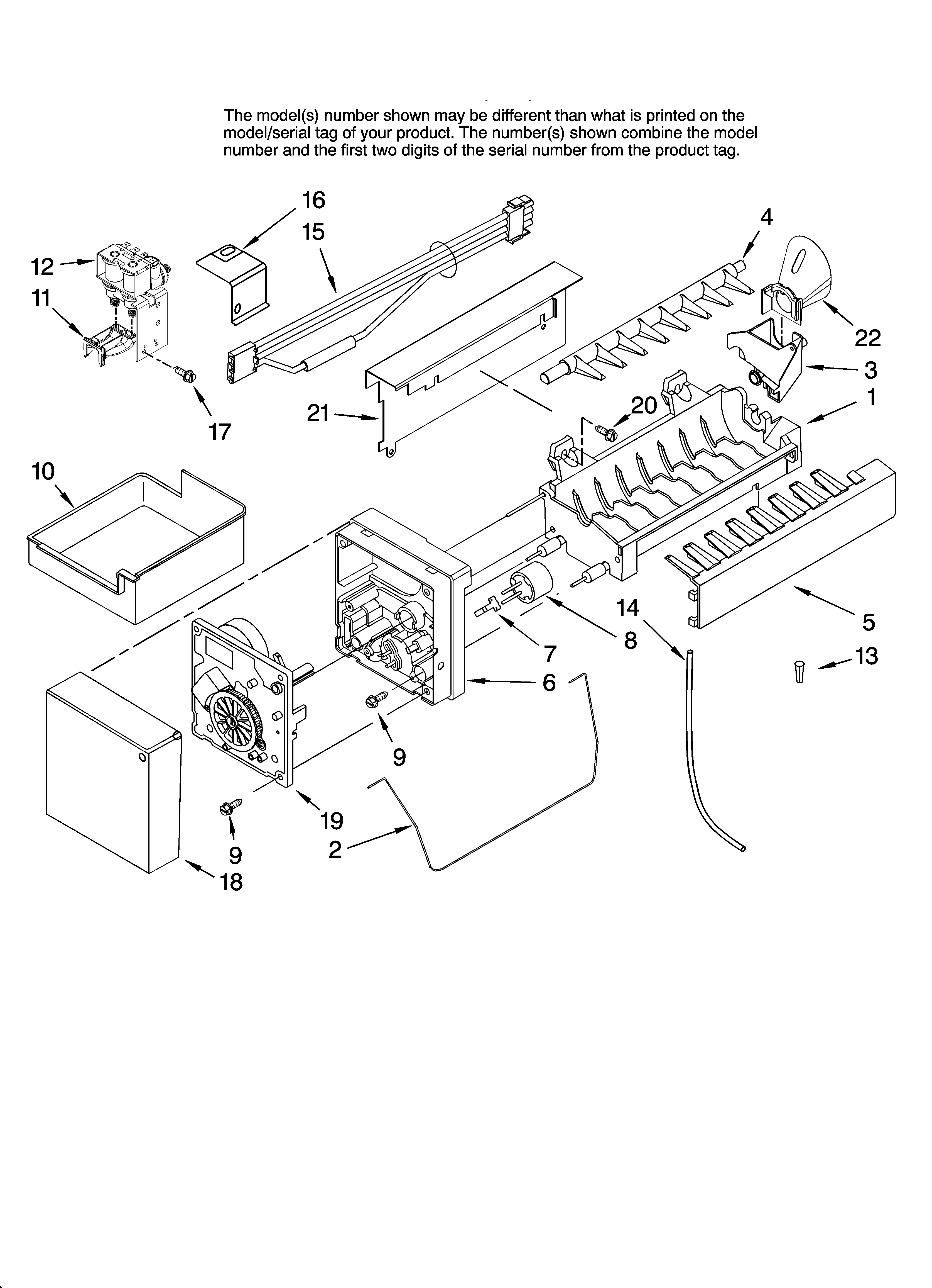 Icemaker parts, optional parts (not included)