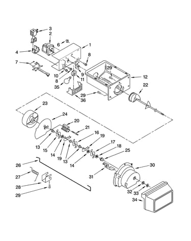 Motor and ice container parts