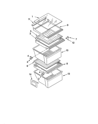 Refrigerator shelf parts