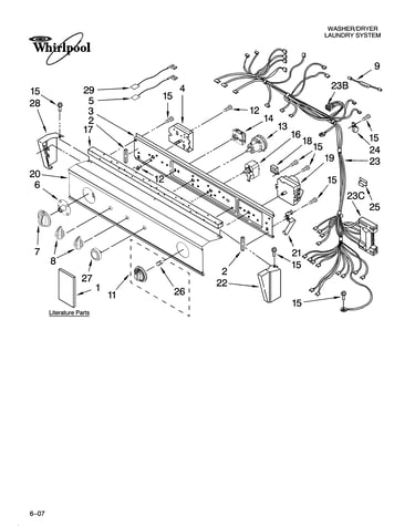 Washer/dryer control panel parts