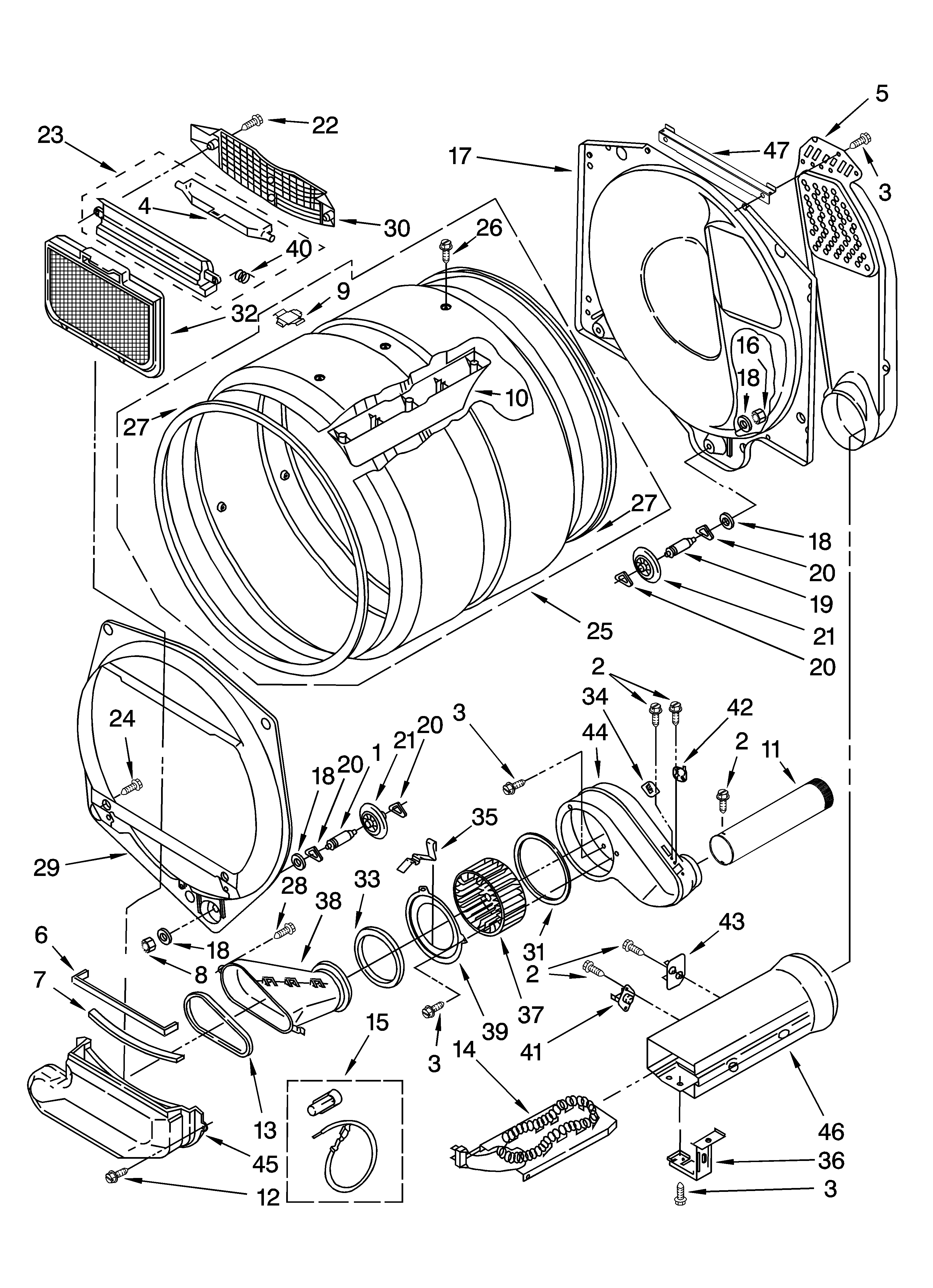 Dryer bulkhead parts