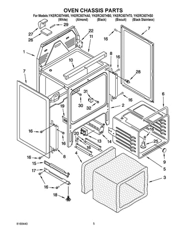 Oven chassis parts