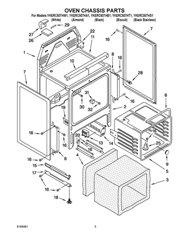 Oven chassis parts