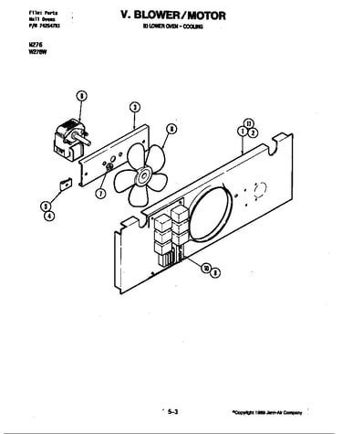 Blower motor (cooling fan lower w276w) (w276w)