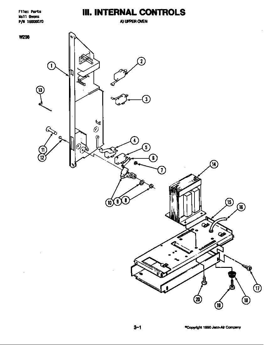 INTERNAL CONTROLS (UPPER) (W236)