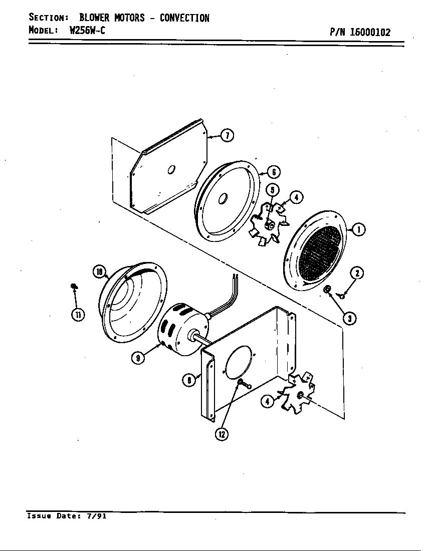 BLOWER MOTOR/CONVECTION (W256W-C) (W256W-C)