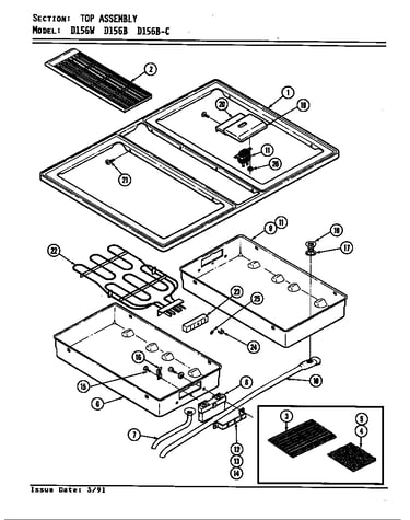 Top assembly (d156b & d156w) (d156b) (d156w)