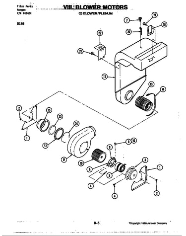 Blower motor-blower/plenum (d156)