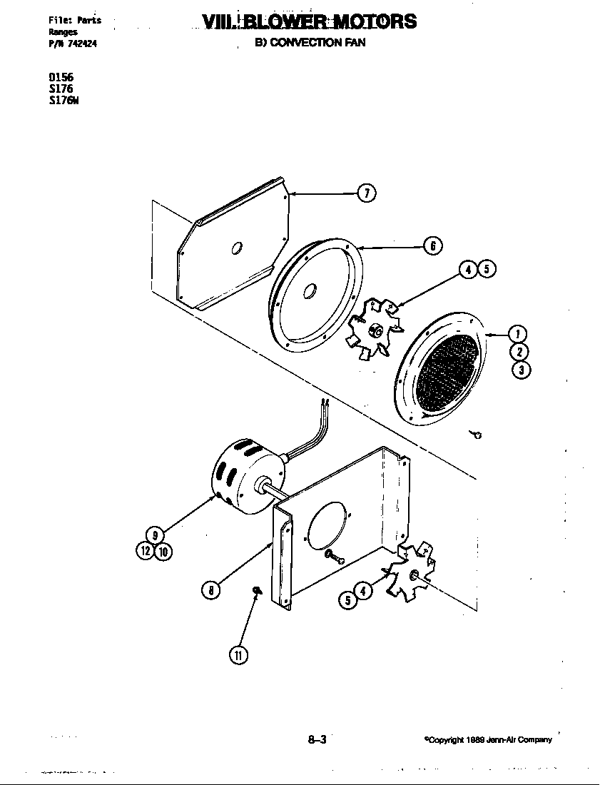 BLOWER MOTOR (CONVECTION FAN) (S176)