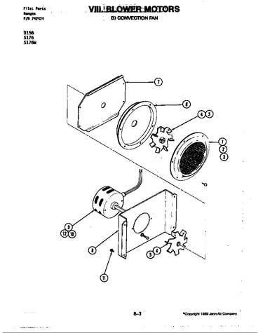 Blower motor (convection fan) (s176)