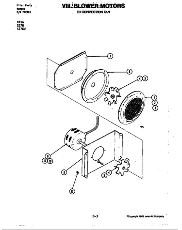 Blower motor-convection fan (s176w) (s176w)