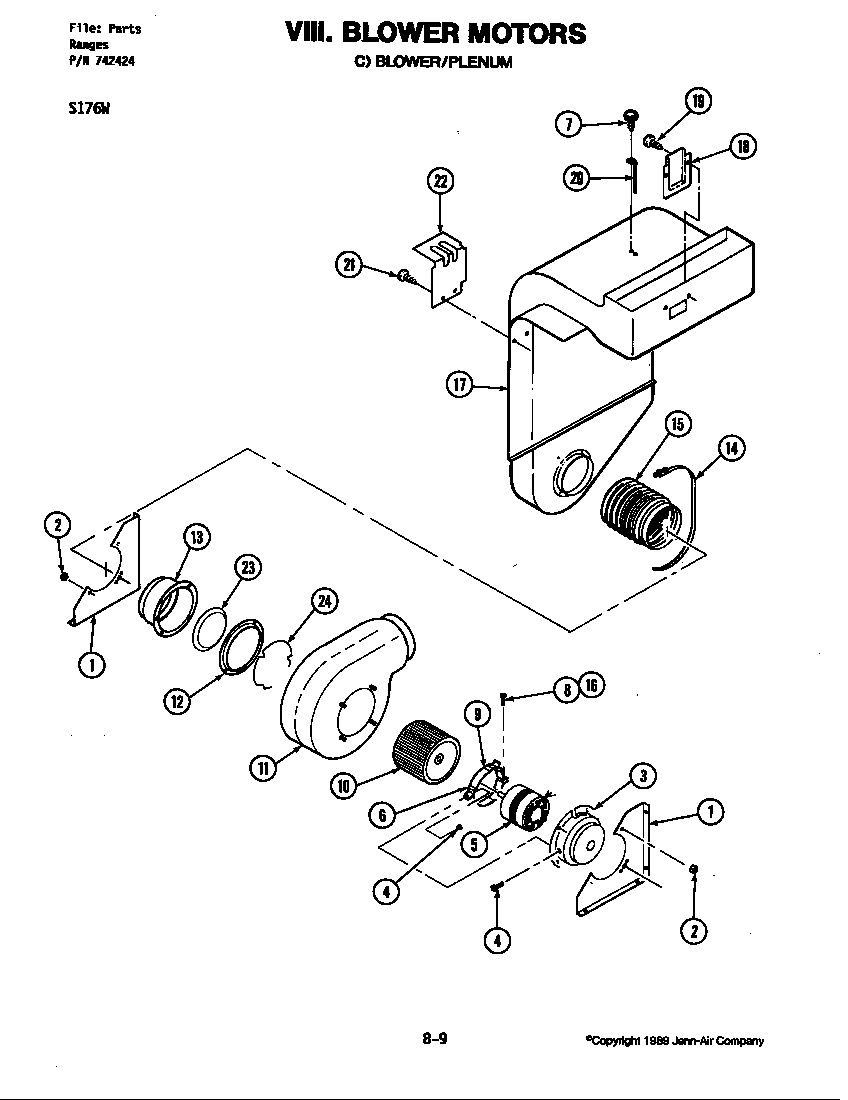BLOWER MOTOR-BLOWER/PLENUM (S176W) (S176W)