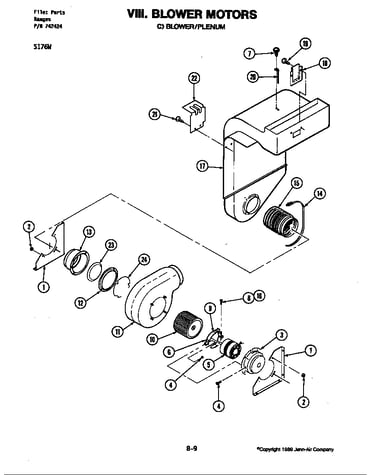 Blower motor-blower/plenum (s176w) (s176w)