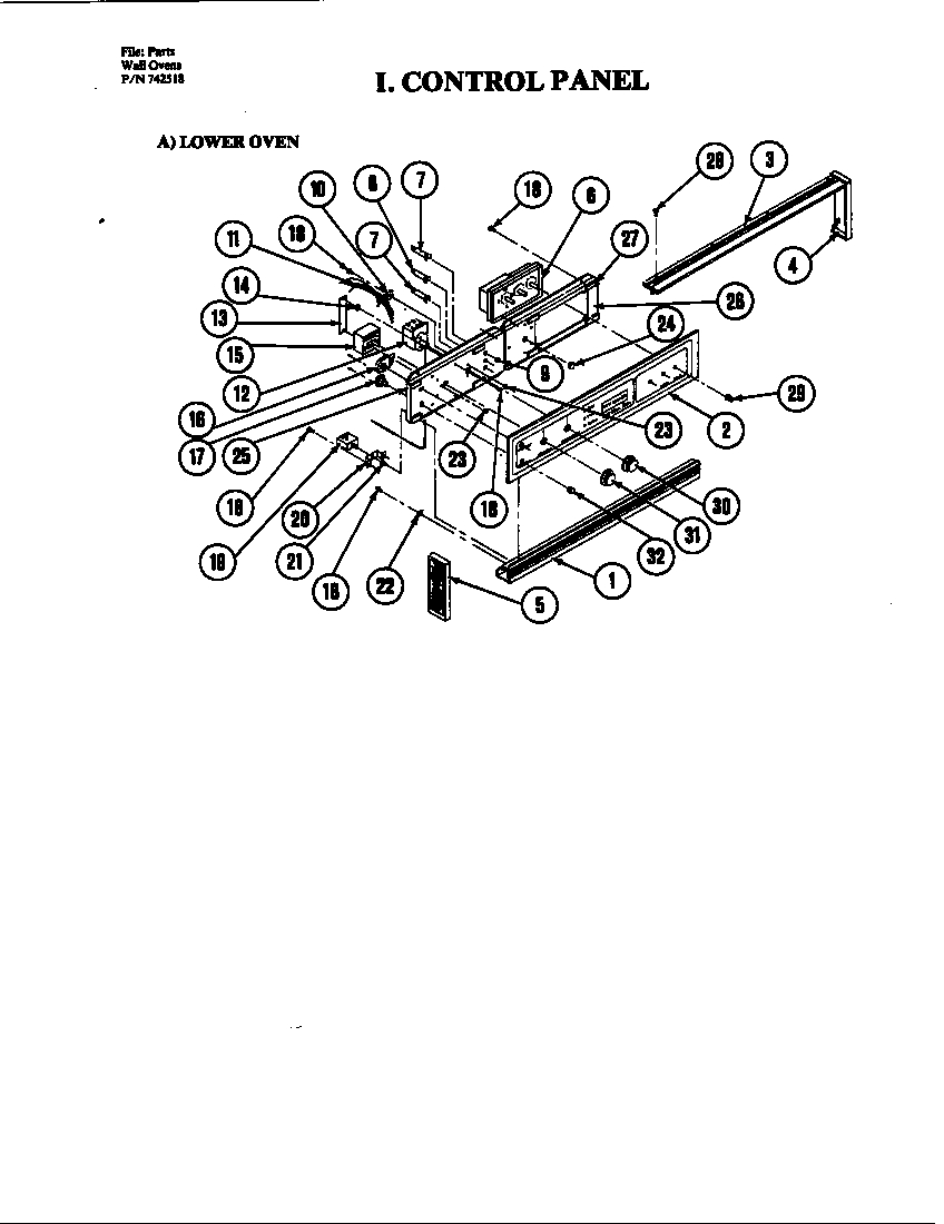 CONTROL PANEL (LOWER)