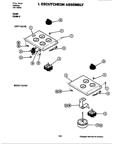 Escutcheon assembly (c316w) (c316w) (c316w-c)