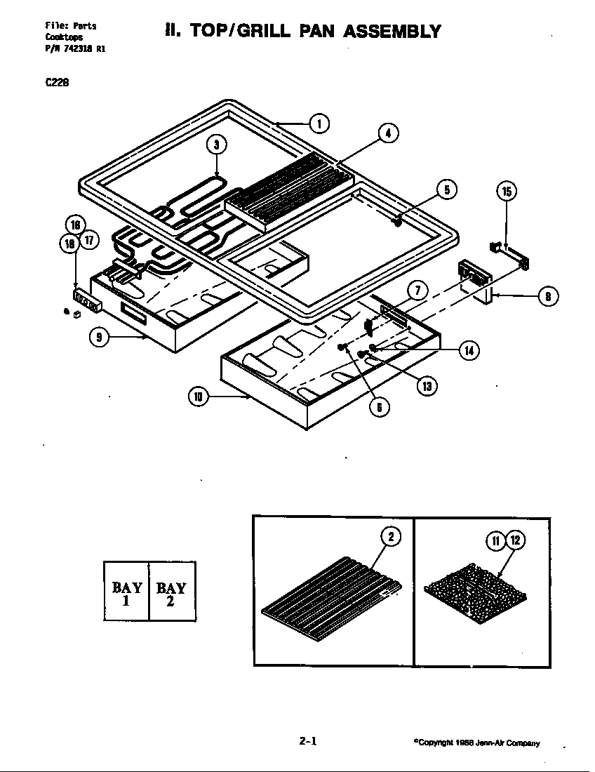 Top/grill pan assembly (c228)