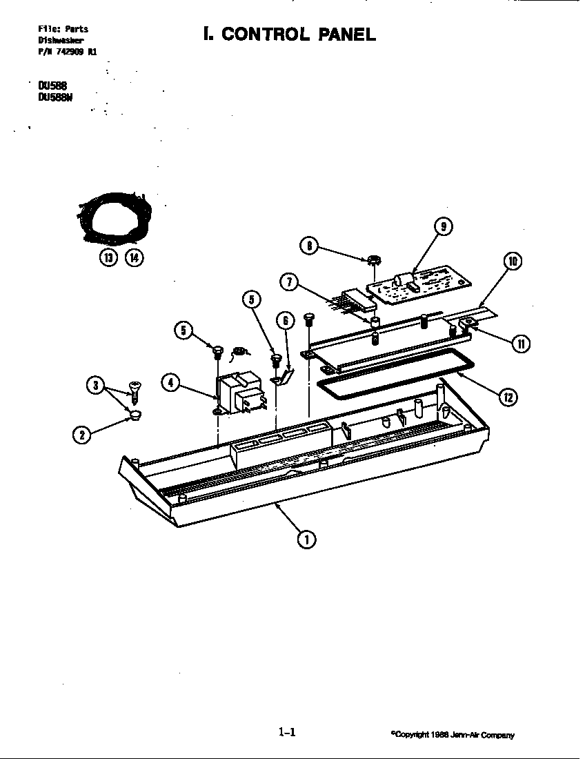 CONTROL PANEL (DU588/DU588W)