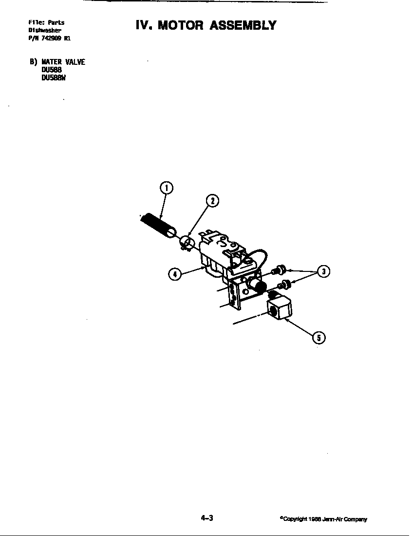 MOTOR ASSEMBLY DU588/DU588W)