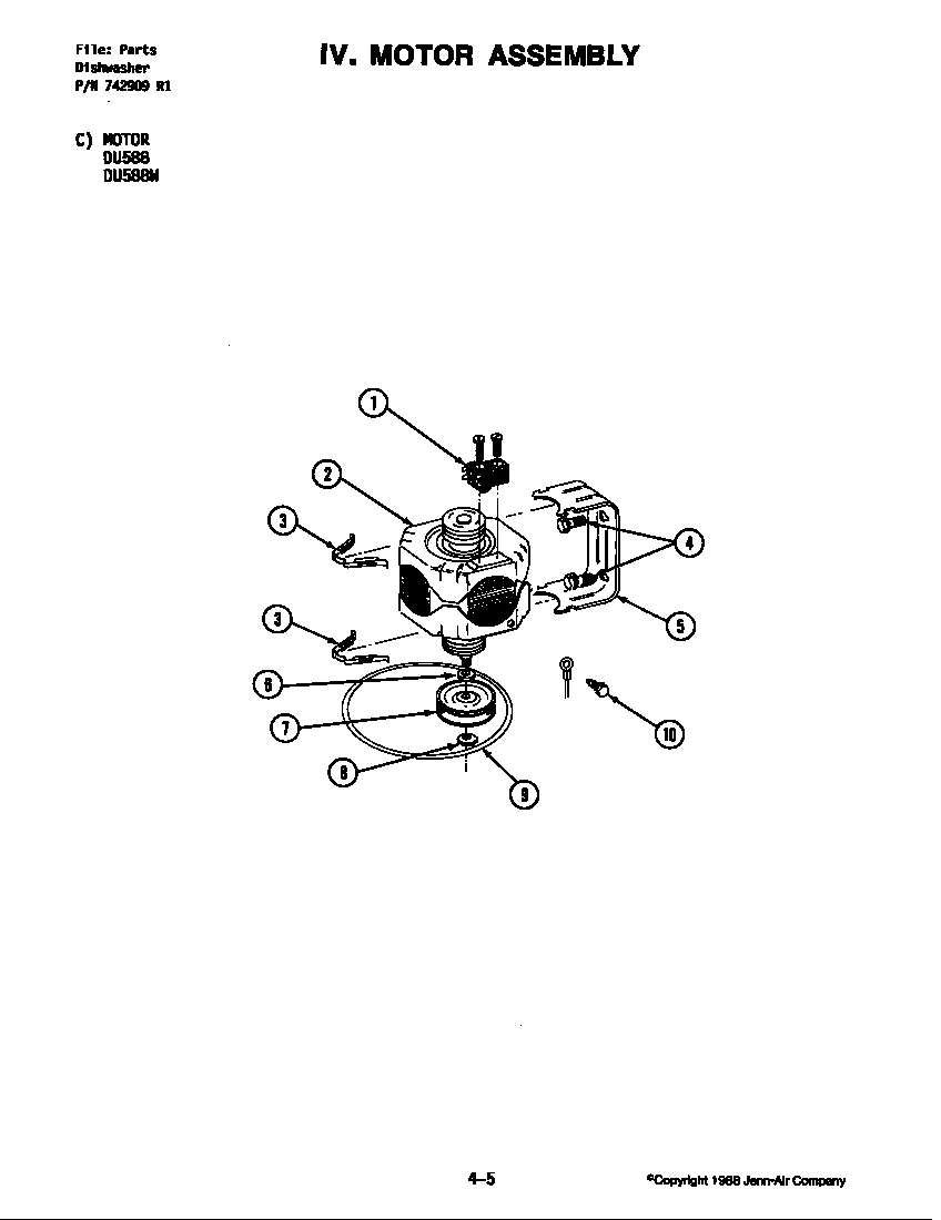 MOTOR ASSEMBLY (DU588/DU588W)