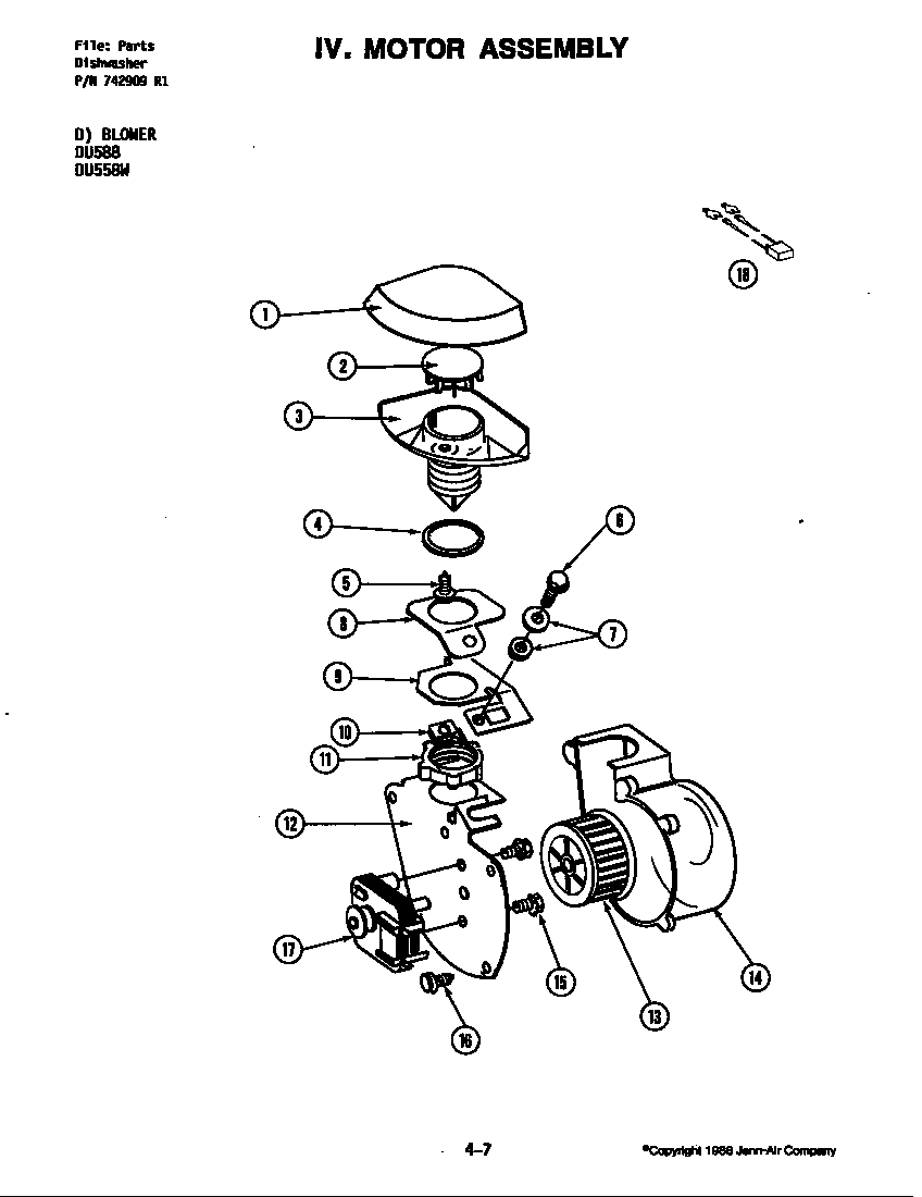 MOTOR ASSEMBLY (DU558/DU588W)