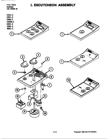Escutcheon assembly (c101-c)