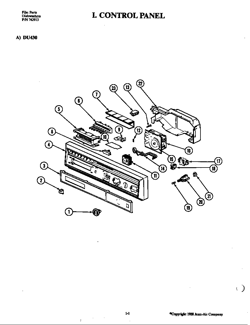 CONTROL PANEL (DU466-20/DU466W-20) (DU466-20) (DU466W-20)