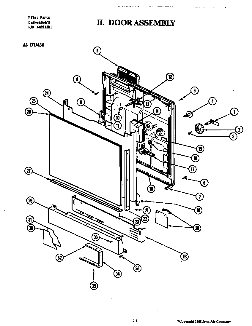 DOOR ASSEMBLY (DU460-20/DU460W-20) (DU466-20) (DU466W-20)