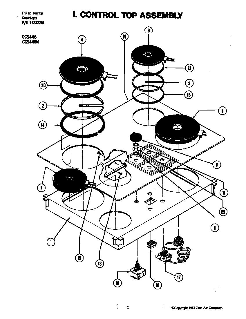 Control top assembly (ccs446w) (ccs446w)