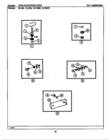 Tub fastener kit (du486)
