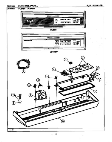 Control panel (du598) (du598b) (du598w)