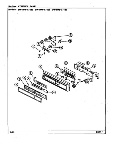 Control panel (dw489wc119,129,139) (dw489wc119) (dw489wc129) (dw489wc139)