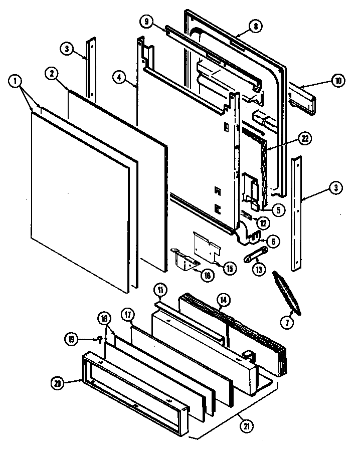 DOOR (DW760B) (DW760B-CAN) (DW760W) (DW760W-CAN)