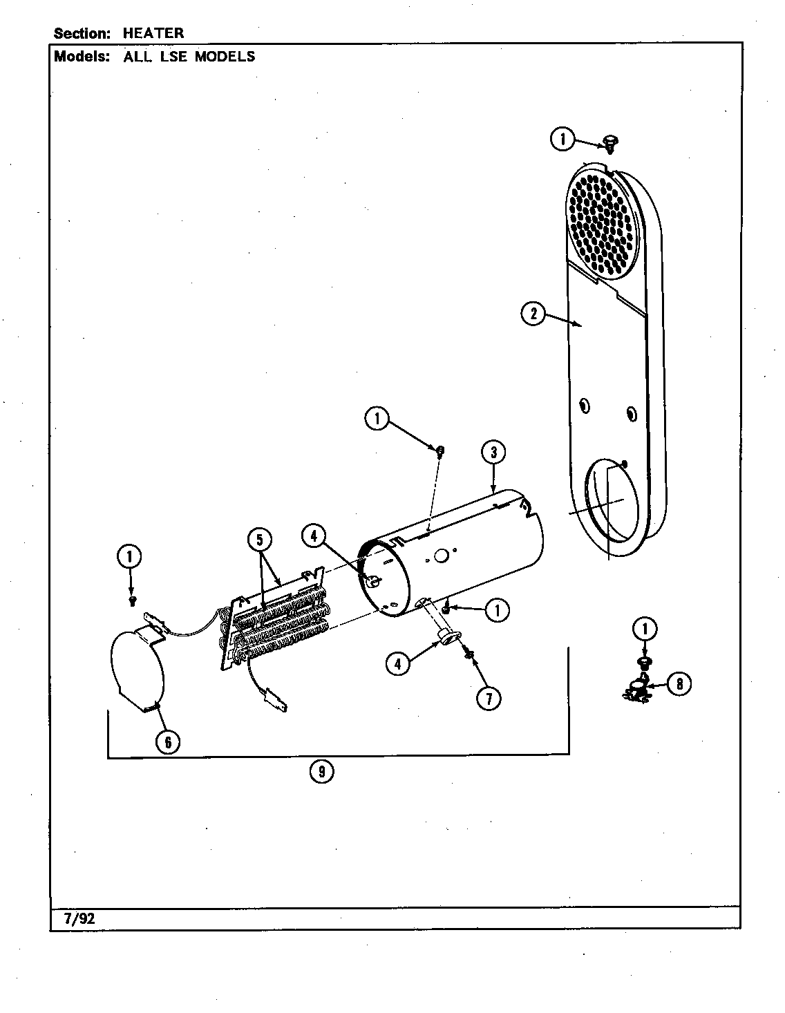 Heater (lse2700w) (lse2700w-c) (lse2700w-8)