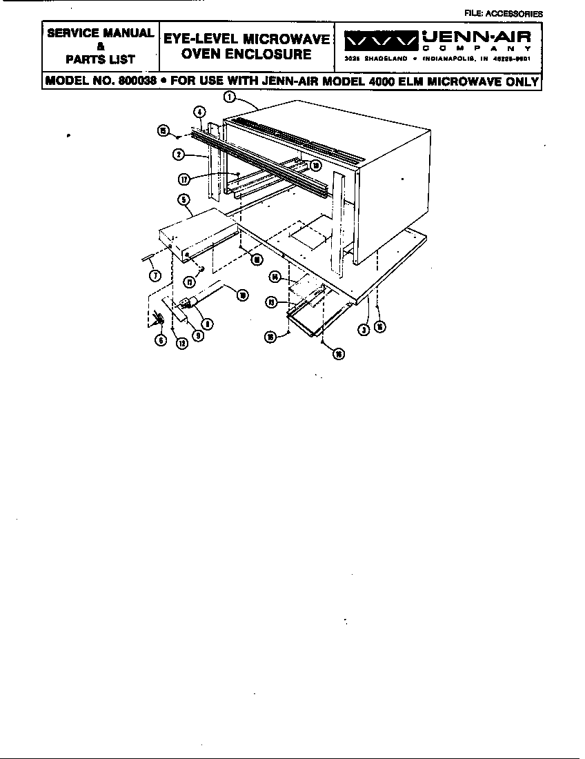 Eye-level microwave oven enclosure