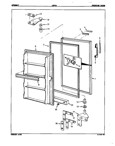 Upright freezer door