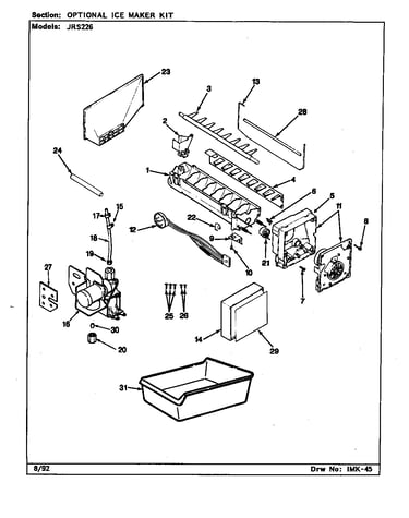 Optional ice maker kit