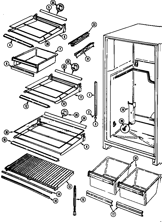 Shelves & accessories (b/m dj24a)