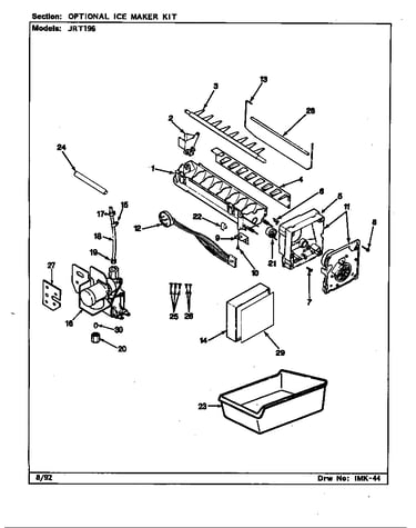 Optional ice maker kit