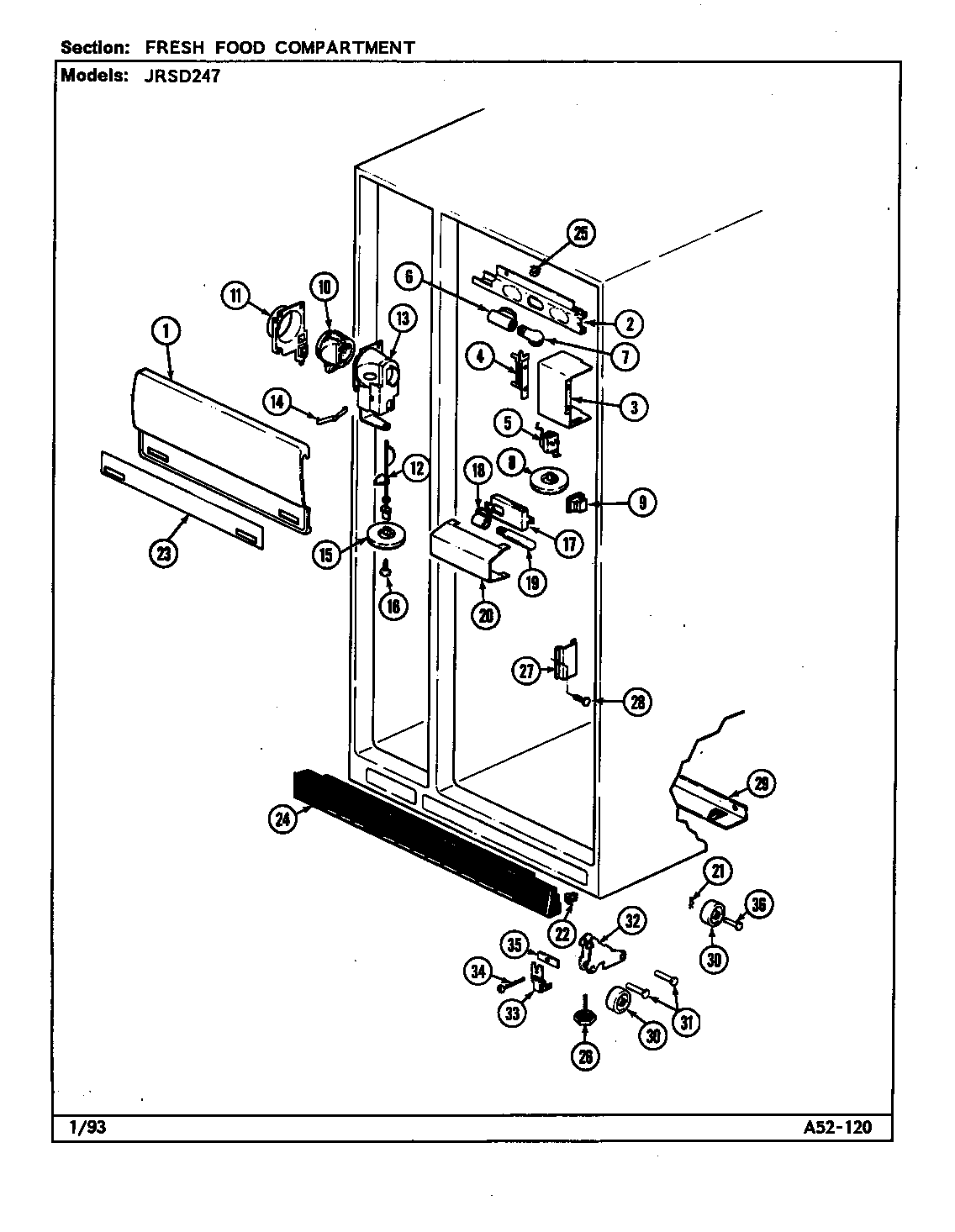 FRESH FOOD COMPARTMENT (JRSD247B/DQ83A) (JRSD247L/DQ85A) (JRSD247W/DQ81A)