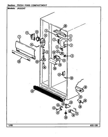 Fresh food compartment (jrsd247b/dq83a) (jrsd247l/dq85a) (jrsd247w/dq81a)