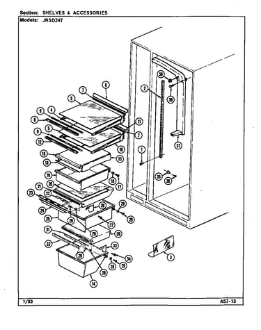 Shelves & accessories (jrsd247b/dq83a) (jrsd247l/dq85a) (jrsd247w/dq81a)
