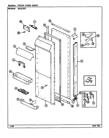 Fresh food door (jrsd247b/dq83a) (jrsd247l/dq85a) (jrsd247w/dq81a)