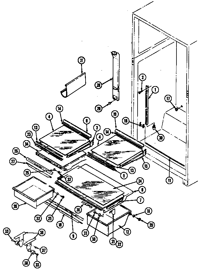 Shelves & accessories (b/m dj57a)