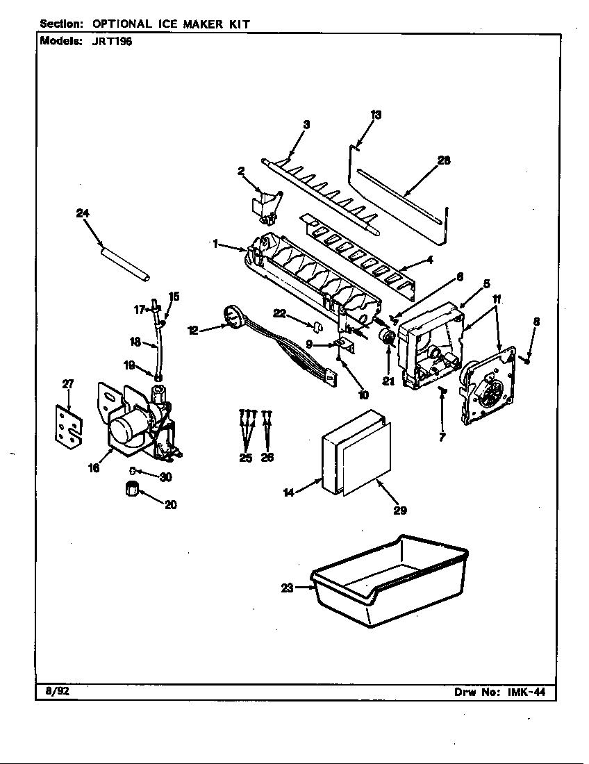 Optional ice maker kit - imt106