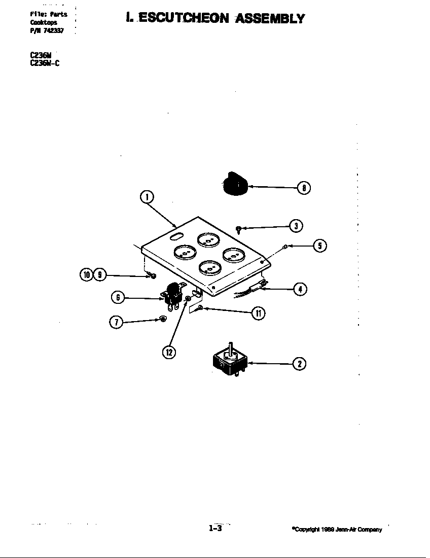 Escutcheon assembly (c236w,w-c,ngw) (c236ngw) (c236w) (c236w-c)