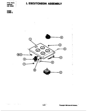 Escutcheon assembly (c236w,w-c,ngw) (c236ngw) (c236w) (c236w-c)