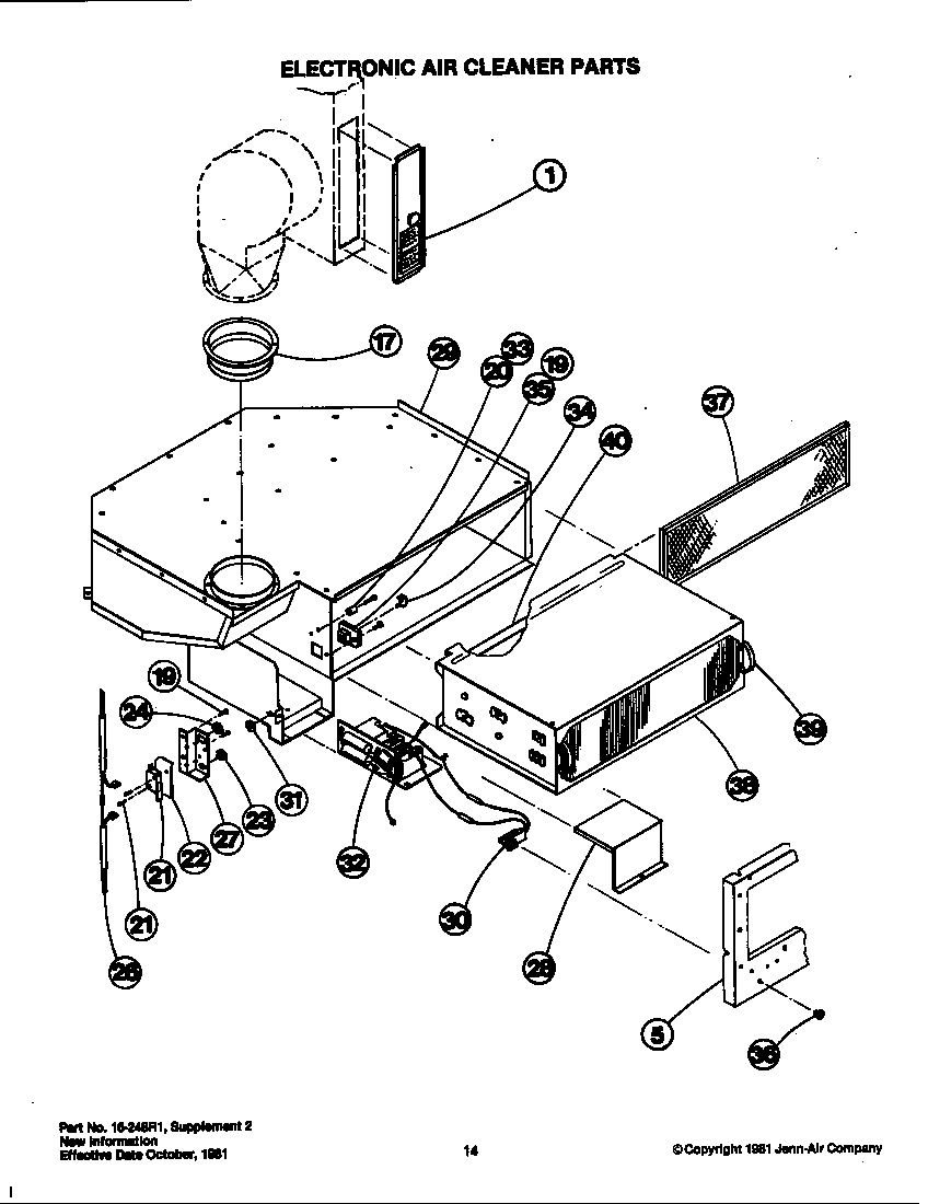 Electronic air cleaner parts