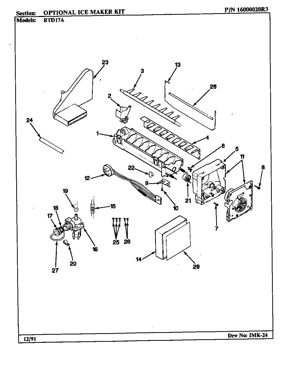 OPTIONAL ICE MAKER KIT