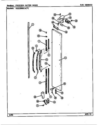 Freezer outer door