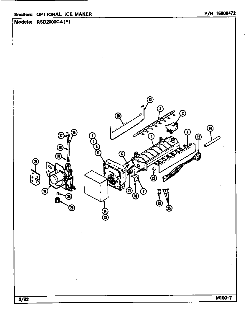 OPTIONAL ICE MAKER KIT (RAE3100AAX)